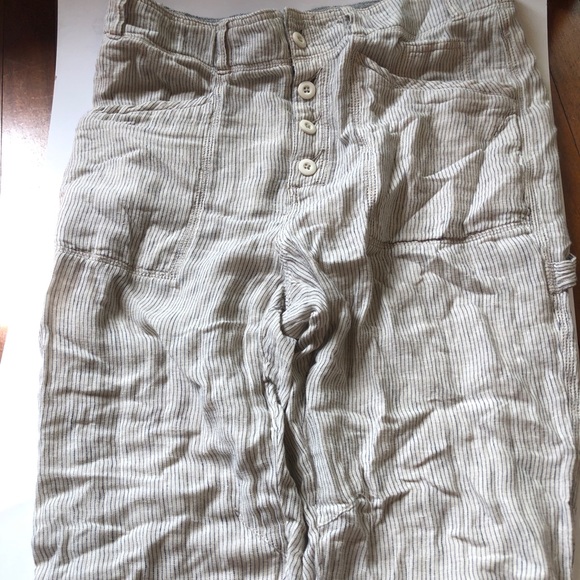 2/2 FREE PEOPLE LINEN PANTS WHITER ! - Picture 4 of 7